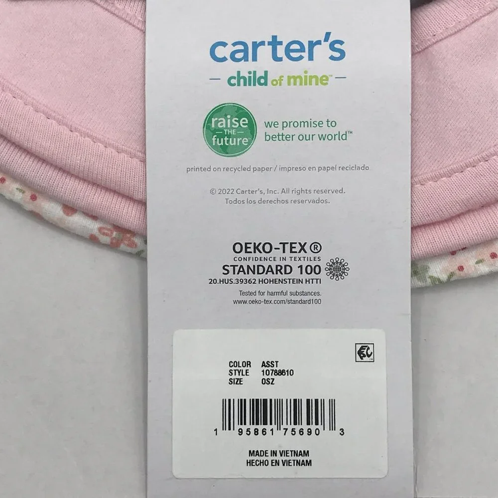 Carter's Child of Mine 3 Pack Water Resistant Snap Clasp Bibs NWT